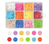 TRKETK 240 Piezas Botones Coloridos, Botones Redondos de Plástico con 2 Agujeros Botones para Manualidades de Costura de 15 mm con Caja de Almacenamiento 12 Botones Mezclados de Colores