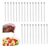 TRKETK 25 Piezas Palillos de Cóctel de Acero Inoxidable, Martini Pinchos Brochetas de Bebidas de Metal Reutilizables Palillos de Cóctel Juego de Palillos de Bebidas de Oliva para Fiestas Eventos
