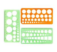 TRKETK 3 Pieces Drawing Stencil, Measuring Plastic Templates Ruler Quilting Tool Circle Ruler for Drawing Aids Multi-Function Round Geometric Stencil Rulers Drawing Set for School Office Designing