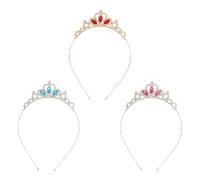 TRKETK 3 Piezas Corona de Princesa Tiara con Diamantes Corona de Cristal para Niña Elegante y Brillante Para Novia de Boda Desfiles Niña Princesas Fiesta de Cumpleaños Diadema Mujer