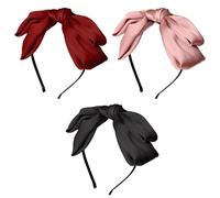 TRKETK 3 Piezas Diademas Con Lazo Tocado Retro Lazo Decoración de Fiesta Moda Antideslizante Elegante Diadema Grande Estilo Accesorio Pelo para Niñas Mujeres Uso Diario y Raves