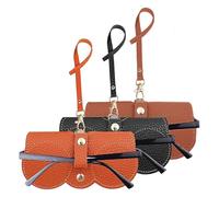 TRKETK 3 Piezas Funda para Gafas de Sol de Cuero Suave, Portátil y Delgada Con Cordón, Bolsa de Poliuretano para Mujeres y Hombres