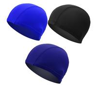 TRKETK 3 Piezas Gorros de Natación Elásticos, Gorro de Natación Antideslizante Elástico Gorros de Baño Unisex Gorros de Baño Ligeros Gorros de Natación Elásticos Impermeables para Cabello Largo Corto