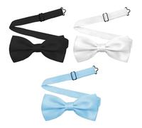 TRKETK 3 Piezas Pajarita Hombre Pata de Lazo Pre-Atada Pajarita Jóvenes de Color Solido Clásico Ajustable Elegantes Accesorios Para Business Fiesta Bodas Oficina Regalo de Hombre