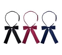 TRKETK 3 Piezas Pajarita para Mujer Corbata Ajustable para Niñas Pajarita Preatada Corbata de Aspecto de Seda Elegancia en Colores Lisos para Camisas Uniformes Escolar u Oficina