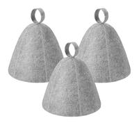 TRKETK 3 Piezas Sombreros de Sauna, Gorro de Sauna Sombrero Accesorio para la Cabeza Gorro de Fieltro para Baño, Viajes, Hogar (Gris)
