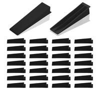 TRKETK 30 Piezas Cuñas de Panel de Valla, Plástico para Detener el Traqueteo, Tapones de Ruido y Nivelación de Azulejos (Negro)