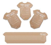 TRKETK 30 tarjetas de regalo de revelación de género para bebés y tarjetas de consejos, predicción de bebé de vitela, decoraciones de ducha unisex, adivina el nombre, fecha de nacimiento, peso, etc