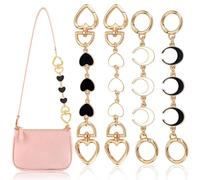 TRKETK 4 Piezas Cadena de Extensión del Bolso, Alargador de Monedero Forma de Corazón Correa Extensora de Bolso Extensor de Bolsos Cadena de Bolsillo Asas de Embrague para Bolso de Mano