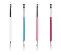 TRKETK 4 Piezas Cepillos de Uñas de Gel de Doble Cabeza Cepillo de uñas Multifunción Herramienta Profesional de Arte de uñas Para Manicura Herramientas de Extensión de uñas Accesorios