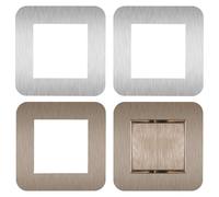TRKETK 4 Piezas Pegatinas de Interruptor, Placas de Cubierta para Interruptor de Luz Cubiertas Protectoras Decorativas Interruptor Envolvente Calcomanía Placa de Borde de Interruptor (Plata+Champán)