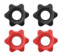 TRKETK 4 Piezas Tuerca Hexagonal para Mancuernas, Tornillos Hexagonales de Bloqueo de Tuerca Collares Spin-Lock 25 mm Barra de Pesas Hexagonal Collares de Bloqueo Giratorio, Rojo/Negro