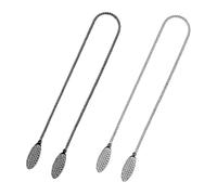 TRKETK 4 servilleteros, cadena de metal portátil de 50 cm con clip ajustable, elegante babero para adultos mayores, cadena para el cuello, accesorio de cena, delantal, baberos, clip de fijación (plata