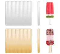 TRKETK 40 Piezas Palitos de Helado Acrílico Reutilizables Palitos de Helado de Espejo Transparentes Creativo y Duradero Accesorios Para Helados para Helado Casero Pasteles Postres