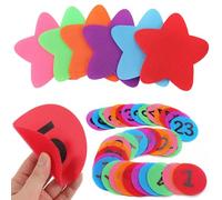 TRKETK 42 marcadores para alfombras, calcomanías para profesores, 3.93 pulgadas, reutilizables, puntos circulares coloridos para piso con números para el suelo, para preescolar, aula, jardín de