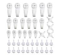 TRKETK 42 Piezas Ganchos para Cuadros sin Rastro, Sujeta Cuadros sin Agujeros Ganchos de Pared Plásticos Fijar Cuadros sin Taladrar para Colgar Cuadros, Relojes o Espejos, Cuadros, Bolsos, Ropa