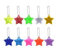 TRKETK 50 Piezas Colgante Reflector, Estrella Reflectores Colgantes Adecuado PVC Colgante de Estrellas para Niños Reflectores de Seguridad para Chaquetas, Mochila, Carrera, Ciclismo, Fiesta