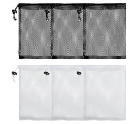 TRKETK 6 bolsas de malla con cordón, bolsa de malla pequeña de poliéster de 15 x 20 cm, bolsa de red de almacenamiento con cordón para viajes, deportes, voleibol, golf, playa, juguetes, coleccionismo