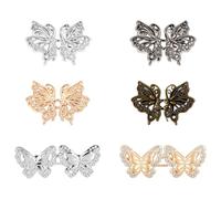 TRKETK 6 Piezas Botón de Cintura de Mariposa Hebillas de Cintura Ajustables Desmontables Tensores de Cintura para Pantalones de Mariposa para Pantalones Jeans Faldas Accesorios De Ropa