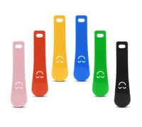 TRKETK 6 Piezas Calzadores Pequeños, Calzadores Mini Calzadores Cortos con Cara Sonriente Tallada 3,7 x 15 cm Zapatos Calzador de Plástico de Colores Calzador para Hombres, Mujeres, Niños y Ancianos