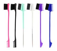 TRKETK 6 Piezas Cepillo de Borde de Cabello, Cepillo de Bordes de Doble Cara Peines de Cejas de Estilo Natural Cepillo de Pelo de Cerdas de Plástico Cepillos de Pelo de Cola de Rata (6 Colores)