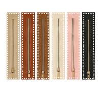 TRKETK 6 Piezas Cremallera de Cuero para Bolso Marco de Cremalleras de Costura de Cuero con Agujeros 6 Colores Accesorios de Costura para Bolsas de Bricolaje para Bricolaje Bolso y Proyectos