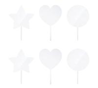 TRKETK 6 Piezas Decoración de Tartas Adorno Acrílico en Blanco para Tarta Decoración Transparente para Tartas de Cumpleaños Adecuado para Cumpleaños Aniversario Boda Productos para Fiestas