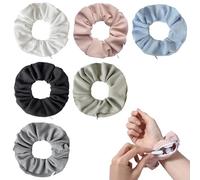 TRKETK 6 Piezas Diadema con Bolsillo Oculto Manojo de Pelo para Mujer con Cremallera Accesorios para el Pelo Grandes Para Mujeres Niñas Almacenamiento de Dinero Pintalabios Collar y Llaves