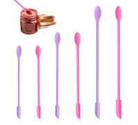 TRKETK 6 Piezas Espátula Cosmética Mini Espátulas de Silicona Espátula de Belleza Espátula de Mermelada Artilugios De Maquillaje para Aplicar Mermelada y Rascar Cosméticos Botellas de Alimentos