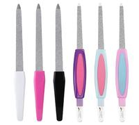 TRKETK 6 Piezas Limas de Uñas, Limas de Uñas Profesionales con Mango Antideslizante para Uñas Naturales Limas de Uñas de Doble Cara Tiras De Limas De Uñas Lima De Uñas De Acero Inoxidable