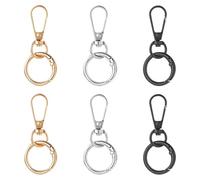 TRKETK 6 Piezas Llavero Giratorios de Metal Doble Apertura Con Argollas Desmontables Clip Giratorio Llavero Portátiles Para Manualidades DIY Fabricación De Cordones Accesorios para Ganchos