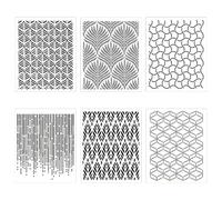TRKETK 6 Piezas Plantillas para Decoración de Tartas, Reutilizable Plástico Plantillas para Decoración de Tartas Plantillas para Decoración de Tartas Plantilla de Pasteles Florales para Tartas, Postre