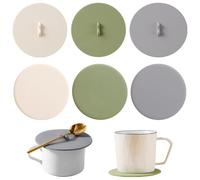 TRKETK 6 Piezas Tapa de Taza de Silicona, Tapas de Silicona Reutilizables para Vasos Fundas de Taza para Bebidas Calientes Cubierta de Sello Hermético de Grado Alimenticio (3 Colores)