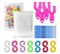 TRKETK 600 clips coloridos en S para bandas de goma, kit de recambios de clips en S con telar 4 Y y 10 conectores de gancho de ganchillo, kit de recambio para manualidades y pulseras (300 blancos +