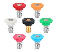 TRKETK 7 boquillas de pulverización para lavadora a presión, puntas de boquilla de presión de liberación rápida, boquilla de lavado a chorro de 1/4 pulgadas, conexión de múltiples grados, puntas de