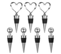 TRKETK 7 Piezas Tapones para Botellas de Vino, Sellador de Botellas de Cerveza Tapones Reutilizables para Botellas de Vino Sellador de Botellas Corchos de Vino para vino Champán Cerveza Licores(Plata)