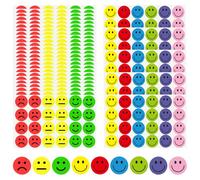 TRKETK 720 Piezas Pegatinas de Estado de Ánimo, Stickers de Emojis 25 mm Emociones Emojis Redondas Rojo Amarillo Verde Semáforo Pegatinas Autocolantes Recompensa para Manualidades (30 Hojas)