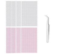 TRKETK 8 Hojas Brillantes para La Cara 3584 Piezas 3/4/5/6mm Piedras de Estrás Autoadhesivas con 1 Pinzas Redondas Brillantes Autoadhesivas Para Nail Art Facial Manualidades Arte Bricolaje