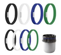 TRKETK 8 Piezas Bandas Elásticas para Cubos de Basura Bandas Caucho Duraderas Juego de Elásticas Ajustables para Sujetar Bolsas de Basura en su Lugar Para el Hogar Oficina Escuela