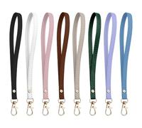 TRKETK 8 Piezas Correa de Muñeca Cordón de la Correa de Muñeca de Piel de Repuesto Bolso de Mano Llavero Portátil de Cuero Bolsas de Mano Accesorio Adecuado Llavero Monedero Bolsa de Bricolaje