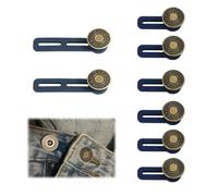 TRKETK 8 Piezas Extensor de Botones para Pantalones Botones de Extensión de Metal Ajustables Alargadores Elásticos para Vaqueros Pantalones para Mujeres y Hombres Botones