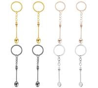 TRKETK 8 Piezas Llaveros de Cuchara Minicuchara Corona Llavero Colgante Vintage de Corona de Cuchara Colgante de Mochila para Hombres y Mujeres para té Especiado y Regalos para Fiestas