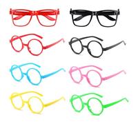 TRKETK 8 Piezas Marco de Gafas de Plástico para Niños, Multicolor Gafas de mago Gafas de Magos Plástico Gafas de Juguete sin Lentes para Niños para Cosplay Disfraces Posando Accesorios Fiesta