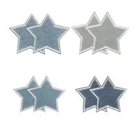TRKETK 8 Piezas Parches Termoadhesivos Parches de Planchado con Estrellas Decoración para Vaqueros de Estrella Azul Denim para Vaqueros Ropa Chaquetas Camisetas Mochilas y Decoraciones de Reparación