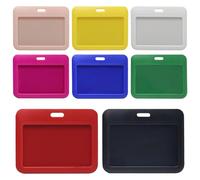 TRKETK 8 Piezas Soporte Deslizante para Tarjetas de Identificación, Protectores Horizontales con Ventana Transparente Capacidad para 2 Tarjetas para Oficina, Escuela, Tarjetas de Crédito