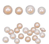 TRKETK 80 Piezas Botones de Perlas de Media Esfera 15/11.5mm Botones de Coser Redondos Botón de Plástico con Mango Sastrería para Trajes Vestido Camisa Ropa Decoración de Sombreros