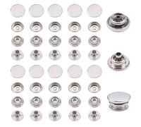 TRKETK 80 Piezas Kit de Cierre a Presión, Botones a Presión de Resorte 15MM Kit de Cierres a Presión de Metálico Botones de Presión de Metal Resistentes para Bolsa de Barco Cuero Manualidades