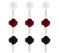 TRKETK 9 Piezas Horquillas de Rosas Rojas para el Pelo Mujer Flor de Rose Accesorios Horquillas para el Pelo con Forma de U para Bodas Fiestas Bailes de Graduación Damas de Honor