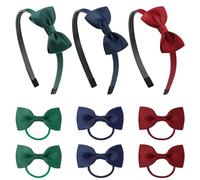 TRKETK 9 Piezas Kit de Accesorios para el Cabello para Niñas Diademas de Lazo Multicolor Elástica Ponytail de la Banda para el Cabello Para Regalos de Fiesta de Cumpleaños para Niñas