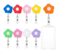 TRKETK 9 Piezas Lindos Carretes de Insignia, Carretes de Insignia de Flores Cordones de Porta Credencial Coloridos Accesorios Bonitos Soportes Retráctiles para Insignias Clip de Nombre